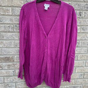 Motherhood Maternity Pink Button Up Sweater Sz XL